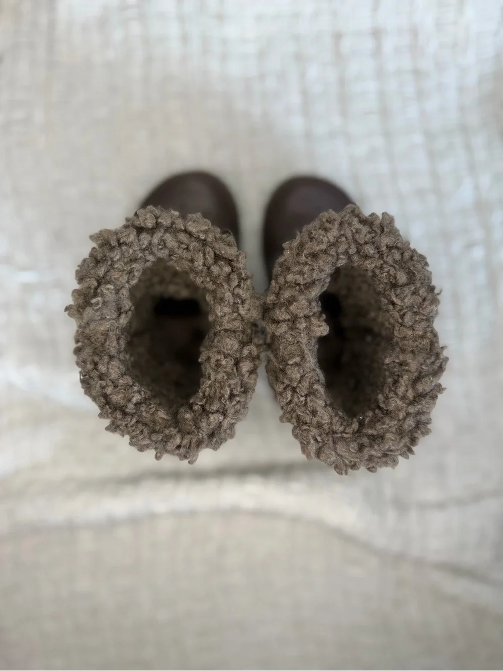 CROCS Kids Brown Fuzzy Cuff Winter Boots